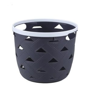 Round plastic Storage Basket - Gray 
