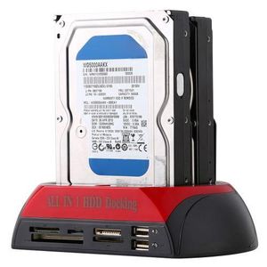 All in 1 Dual 2.5 inch/3.5 inch S A T A/IDE HDD Dock Station with Card Reader & Hub