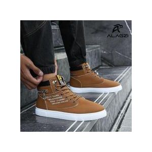 ALagzi Men's Versatile High Top Sneakers For Business And Leisure - Brown - Brown - EU 40