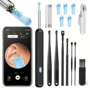 Health Way 1 piece Visual Earwax Removal Endoscope Tool Set with HD Camera ear Cleaner with LED Light & Smart Viewing (USB/WiFi Otoscope)