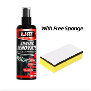 2pcs (1 Spray + 1 Sponge) × Car Engine Bay Renovate  Degressing Spray - Engine Protective Coating Agent - Car Care Dust  Wash Kit(50ml+Sponge)