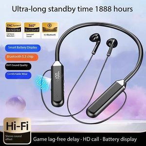 Necklace headphones Lite Call  Wireless Bluetooth Headphones 30Hr Playtime Lightweight and portable - Black
