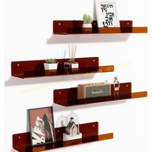 4-piece Thick 15"  Acrylic Floating Wall Shelves/ Display Wall Decor Shelve/ Floating Wall Shelf for books, Kitchen, Office, Bathroom etc