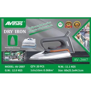 Avinas Electric Dry Travel Pressing Iron With Non-stick Base -  Grey /Silver - 1000W