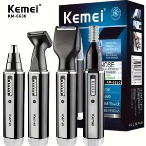 Kemei 4 in 1 Nose Hair Trimmer for Men – USB Rechargeable Ear, Eyebrow & Beard Grooming Kit