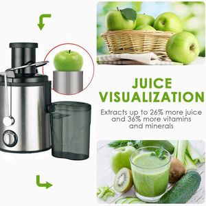 COOFENRISY Electric Centrifugal Juicer Large Caliber Juice Extractor with Slag Juice Separation Machine for Orange And Fruit Juices