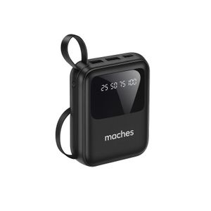 Maches 28000 Smart Power Bank with LED Display – Fast Charging & Durable Design, Black 