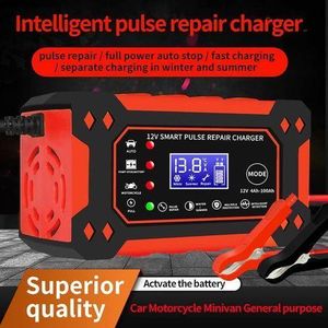 12V Portable Automatic Car Battery Charger With LCD Display