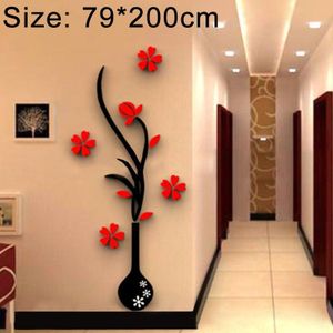 Creative Vase 3D Acrylic Stereo Wall Stickers, Size: 79x200x4cm