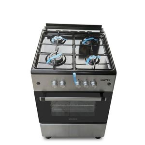 Unitek 60x60 Free Standing 4-Burner Gas Cooker With Oven & Grill - Auto Ignition
