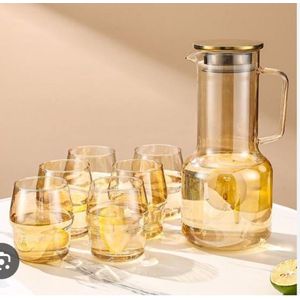 AD 7pcs Crystal Diamond Clear Glassware for Dinning Set - Transparent