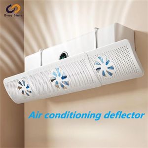 Air Conditioner Air Deflector, Adjustable Air Outlet Deflector, Anti‑Direct‑Blow Air Guide Baffle, Air conditioner wind shield,with 3 Fans, Hanging baffle,No Need to Install an Air Conditioner Baffle