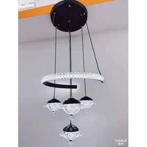 ESCLIGHTING Modern Adjustable LED Pendant Light - Black