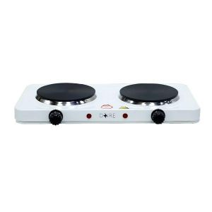 2 Burner Deluxe Electric Hotplate - 2000W (RES-8020A-D) - White