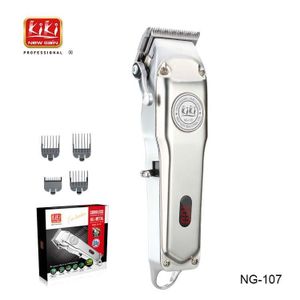 NG - 107 Kiki Cordless Professional All Metal Hair Clipper -1200mAh - Silver