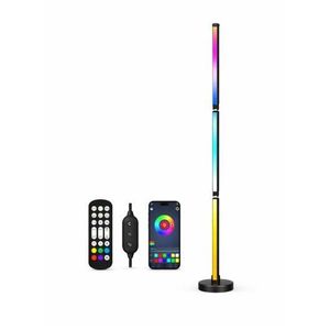 180° 3-Section Splicing RGB Floor Atmosphere Light, Sound Pickup RGB Atmosphere Lamp, App Control Luminous Desktop Atmosphere Light (D10 x W122)cm / (D3.9 x W48)inch
