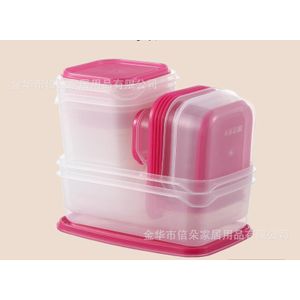 Plastic Storage Bowl - Pink 17peices 