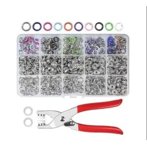 Professional button fastening kit (200 buttons + pliers)