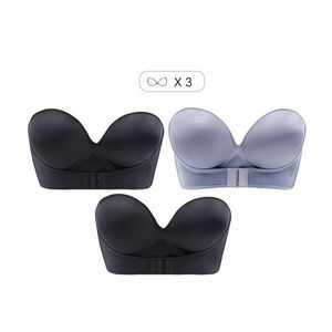 Bras for Women 3PCWomen Lingerie Strapless Front Buckle Lift Bra