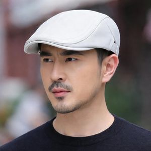 Adjustable Stylish Flat Cap for Casual & Formal Wear - White