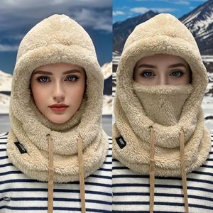 Fashion Best New windproof design plush hooded hat, a cold-weather cycling mask and hat for autumn and winter