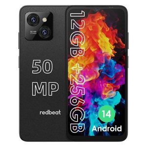 redbeat E3 Smartphone, 6.6'' HD Display, 12GB+256GB ROM, Black