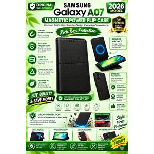 Fashion Et Samsung Samsung Galaxy A07 Magnetic Power Flip Case – Rich Boss Protection