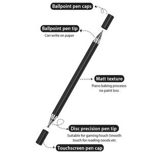 Diy 2/1 universal stylus  for all touchscreens- black,  white and silver