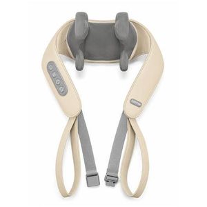 1500mAh Cordless Shoulder & Neck Massage Pillow with Heating, 3 Massage Modes, Brush Motor & 20-Minute Session - Beige