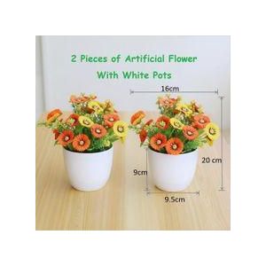 2 Packs Artificial Potted Flowers for Home and Office Decorate
