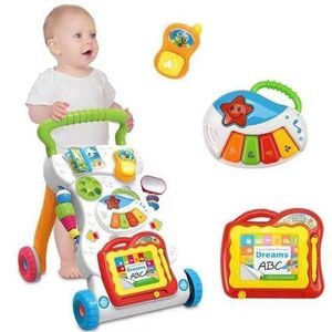 Baby Push Walker Toddler Trolley Sit-to-Stand Walker for Kid's Early Learning Stand Kids Toy