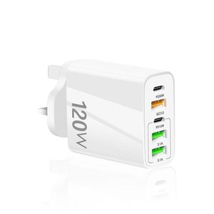 Bolizma 120W Multi-Port USB Fast Charger, 5-Port 2C+3A Fast Charging Block with PD120W/QC3.0/3.1A Ports, Wall Charger Adapter for Phones, Tablets & Multiple Devices, Travel Ready