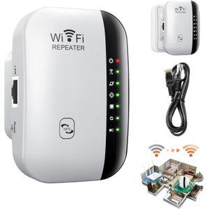 WiFi Extender,2.4G 300Mbps WiFi Extender Booster,Dual Mode Repeater/AP, Universal Compatible, Easy Setup for Home