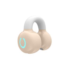 Hot Sale Beige Ear‑Clip Wireless Bluetooth Earbuds, Non‑Slip Secure Fit, HiFi Deep Bass, Clear ENC Call, Long Playtime for Sports Commuting