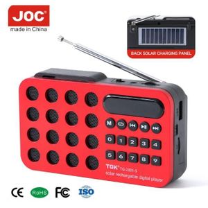 AD Digital Portable Rechargeable Solar FM Radio Player - Multicolours