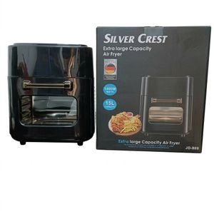 SILVER CREST 15L Extra Large Capacity Air Fryer - 2400W Digital Smart Oven - BLACK