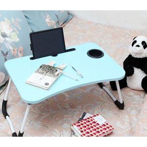 Folding Laptop Table Computer Desk Without  USB Port  For Student / Bedside - Blue