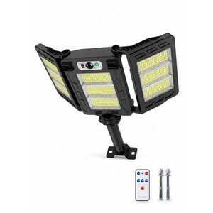 High-power Solar Lights Outdoor COB Solar Motion Sensor Lights with 3 Heads / 3 Lighting Modes Life Waterproof Security Flood Light for Front Door Yard Garage