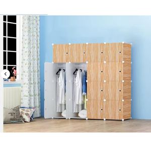 16 Cubes Plastic Wardrobe - Brown