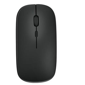 Slim Matte Black 2.4GHz Wireless Computer Mouse, USB Plug & Play Battery Operated Silent Click 3 Level Speed Control Portable Mice