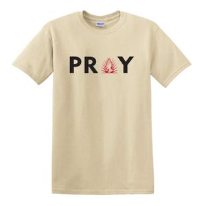 Pray 2.0 Round Neck Short Sleeve Tshirt-Cream