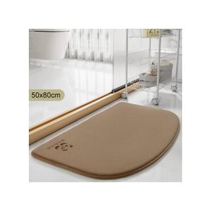 15mm Thick Memory Foam Super Water Absorbent Non-slip Bathroom Rug (L80 x W50)cm / (L31.5 x W19.7)inch - Coffee
