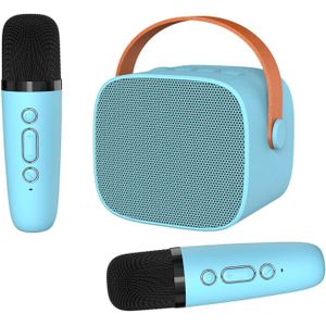 Mini Karaoke Machine with 2 Wireless Microphones,Bluetooth Speaker with Microphone Set,Party And Home Mmusic Player