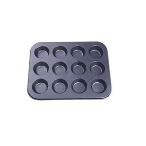 12 in 1 - Muffin Cup Cake Baking Pan - Black