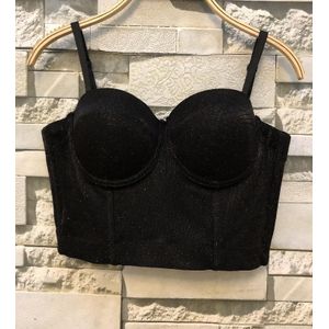 Fashion (black Rhinestones)Very Peri Mesh Push Up Bralet Women's