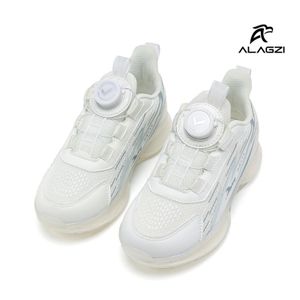 ALagzi New Boys' Casual Sports Shoes with Wide, No-Tie Band – Anti-Slip, White