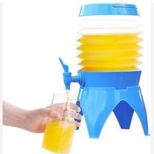 9L Collapsible Juice Beverage Dispenser Tub Water Container With Tap and Stand-Blue 