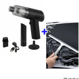 3in1 Portable Rechargeable High-Power Car and Home Vacuum Cleaner WITH Portable Multipurpose Glass/Windscreen Wiper Cleaner