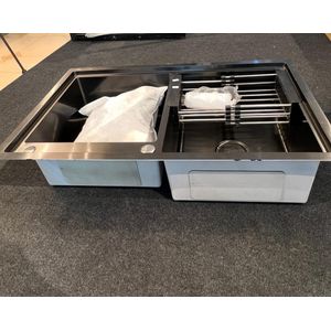 Rt Premium Black Kitchen Sink – Double Bowl 870*520*220 With Accessories Set