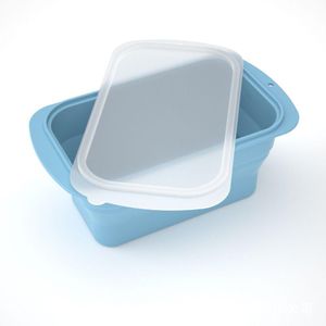 3600ml Foldable Large Size Ice cube mold for Stew and Soup with lid- Grey blue